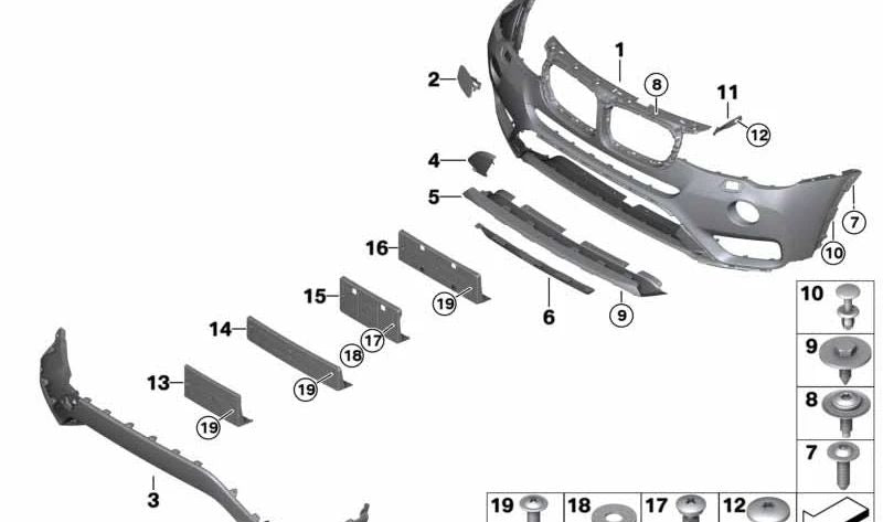 Portamatriculas original OEM 51117338528 para BMW X3 F25. Original BMW.