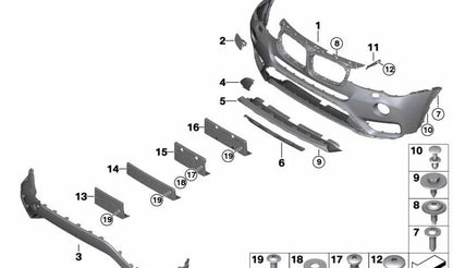 Portamatriculas original OEM 51117338528 para BMW X3 F25. Original BMW.
