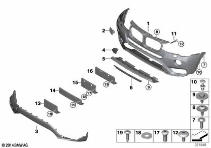 Porta matrículas para BMW F25 (OEM 51117338530). Original BMW