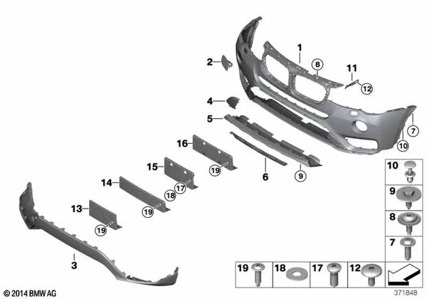 Soporte de matrícula para BMW F26 (OEM 51117338531). Original BMW.