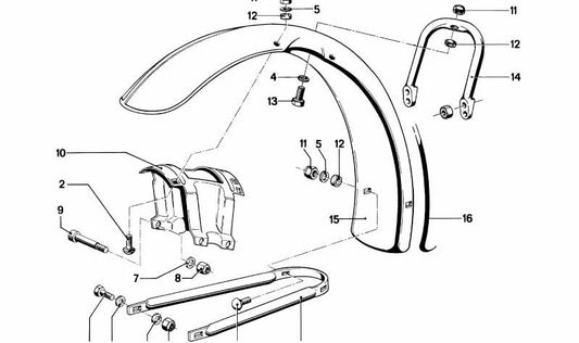 Soporte superior OEM 46611230377 para BMW R50, R60, R75, R90, R100. Original BMW.