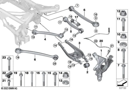 Arruela excêntrica para BMW F87, G87, F80, G80, G81, F82, F83, G82, G83, F10, F06, F12, F13, E83, E85, E86, E89 (OEM 33303411796). BMW original