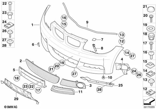 Vordere Stoßfängergehäuse für BMW 1 E82 -Serie, E88 (OEM 51118057509). Original BMW