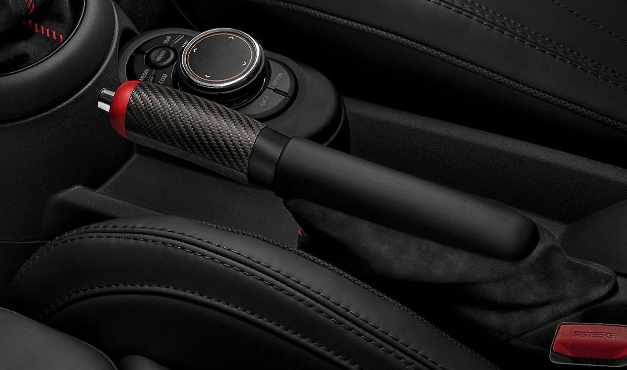 JCW Handbremshebel mit Alcantara-Faltenbalg OEM 34402469136 für MINI F56, F55, Cabrio F57... und mehr. Originaler MINI.