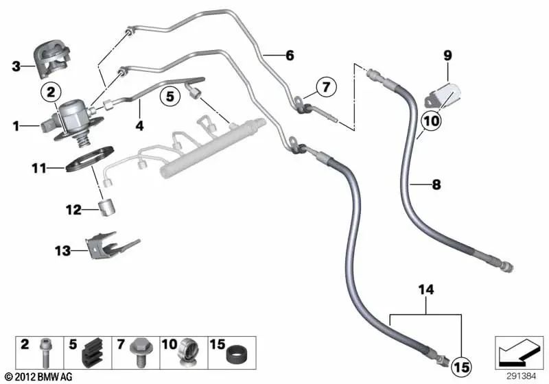 Copertura della pompa ad alta pressione acustica per BMW F07, F10, F11, F18, E84, F25, F26, E89 (OEM 13517624435). BMW originale