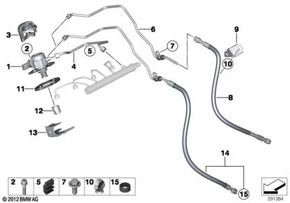 Copertura della pompa ad alta pressione acustica per BMW F07, F10, F11, F18, E84, F25, F26, E89 (OEM 13517624435). BMW originale