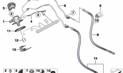 Bomba de alta presión gasolina OEM 13518604229 para BMW F20, F21, F22, F23, F30, F31, F34, F32, F33, F36, F07, F10, F11, E84, F25, F26, F15, F16, E89. Original BMW.