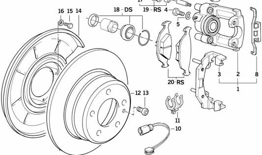 Disco de freno delantero OEM 34210017514 para BMW Z1. Original BMW.