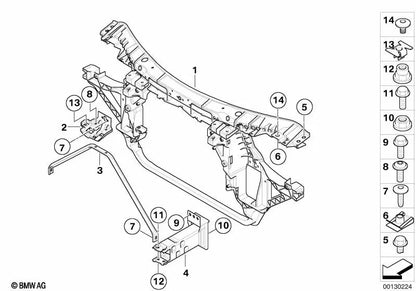 GOK DI SICUREZZA SUPPORTO DI CONTRIBURO per la BMW E83, E83N (OEM 51713403606). BMW originale