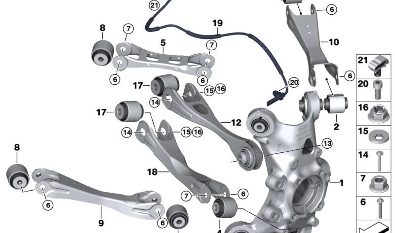 Silentblock de goma OEM 39206874232 para BMW i3 (I01, I01N). Pieza original BMW para la suspensión trasera. Ideal para solucionar ruidos o desgaste en la parte trasera del vehículo. Original BMW.