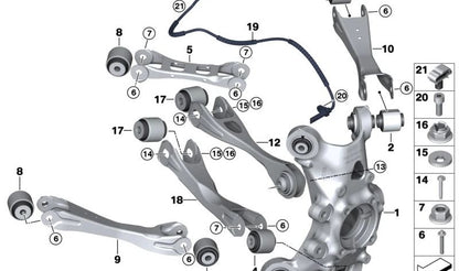 Silentblock de goma OEM 39206874232 para BMW i3 (I01, I01N). Pieza original BMW para la suspensión trasera. Ideal para solucionar ruidos o desgaste en la parte trasera del vehículo. Original BMW.