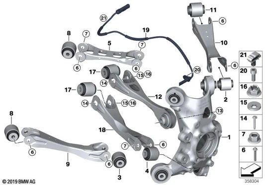 Rolamentos de borracha para BMW i01, i01n (OEM 33326852272). BMW original.