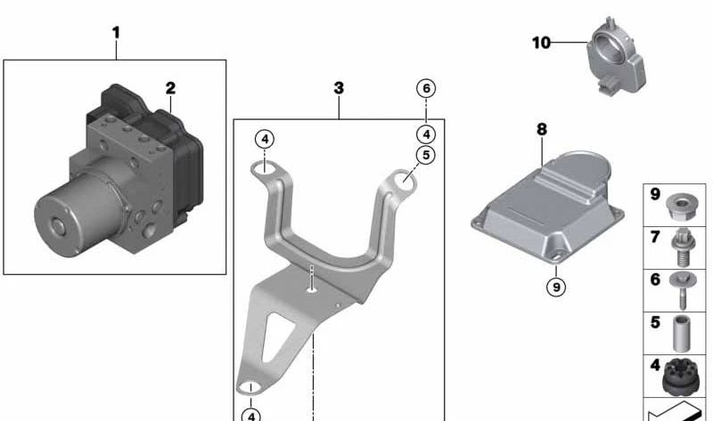 Módulo hidráulico de ABS OEM 34516884732 para BMW F15, F85, F16, F86. Pieza original BMW.
