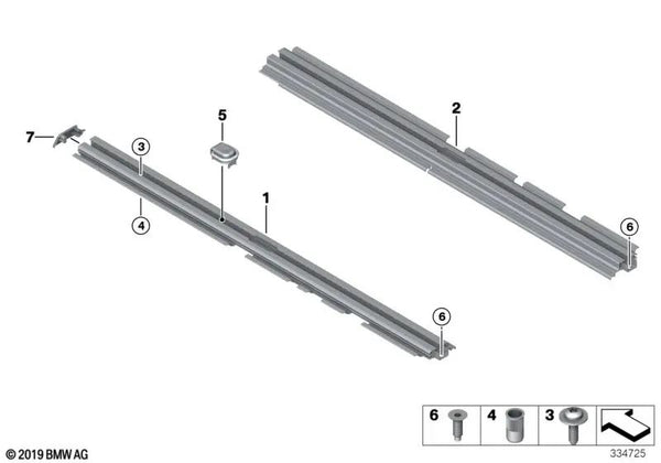 Guía de amarre izquierda para BMW Serie 5 F11, F11N (OEM 51477228709). Original BMW.