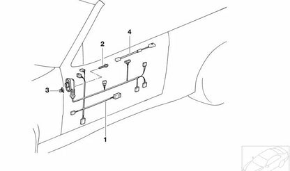 Cableado puerta del conductor OEM 61128362513 para BMW Serie 3 E36. Original BMW.