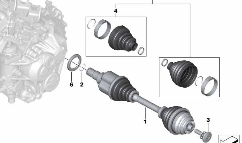 Anillo de retención (Sicherungsring) OEM 31608647875 para MINI 3/20, F45, F46, F48, F39, F54, F60. Original MINI.