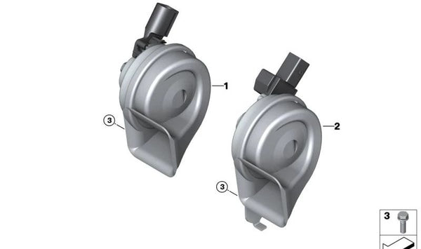 Bocina electrónica grave OEM 61335A74F99 para BMW i3 (I01) e i8 (I12). Original BMW.