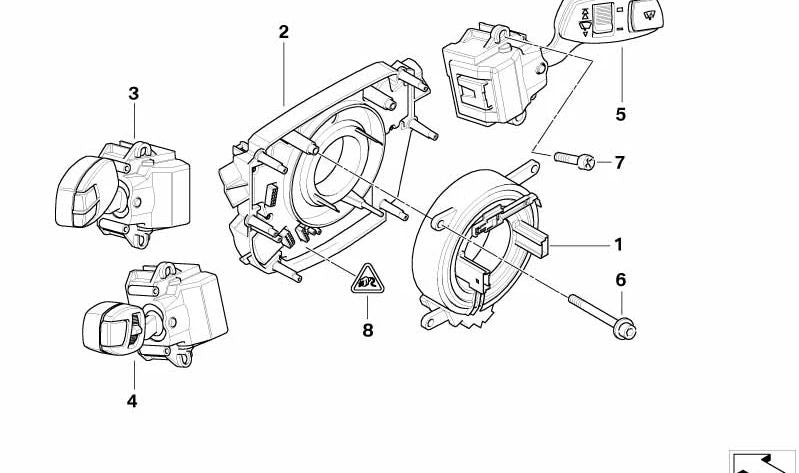 Módulo de conmutación de columna de dirección OEM 61319115165 para BMW E60, E61, E63, E64. Original BMW.