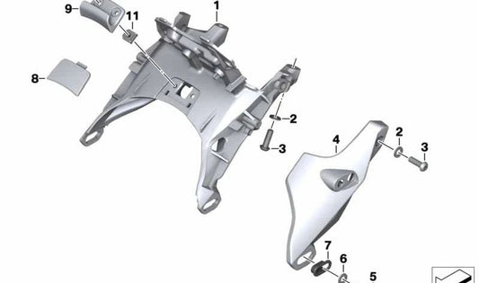 Soporte múltiple OEM 46637697215 para motos BMW R1200R (K27) 2006-2010. Original BMW Motorrad.