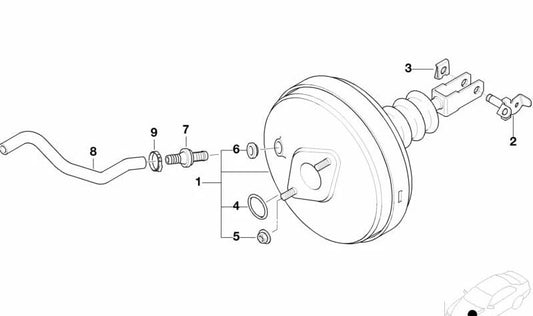 Latiguillo de freno OEM 34331165472 para BMW E30, E36, Z1. Original BMW.