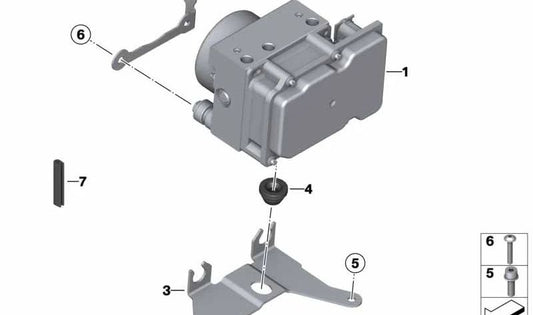 Soporte modulator de presión ABS OEM 34517716672 para motos BMW G 650 GS, G 650 GS Sertão. Original BMW Motorrad.