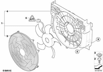 Pressure duct with fan for BMW E53 (OEM 64546921381). Original BMW.