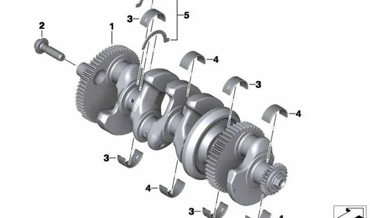 Cigüeñal OEM 11218536311 para BMW Motorrad S1000RR (K46), S1000R (K47), S1000XR (K49). Repuesto original BMW.