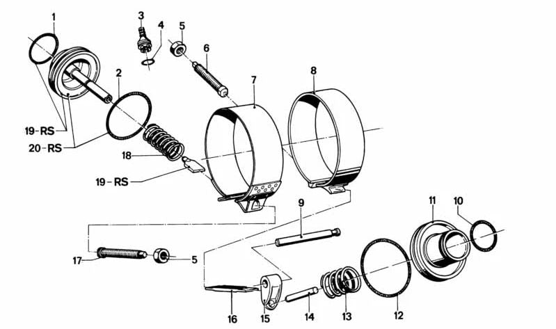 Válvula de ventilación OEM 24341204333 para BMW E12. Original BMW.
