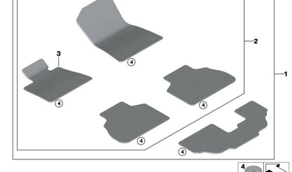 Elemento velcro con sujeción de bayoneta OEM 07149166609 para BMW F20, F30, G20, E46... y más. Original BMW.