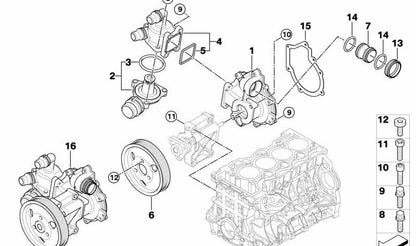 Termostato para BMW Serie 1 E81, E82, E87, E88, Serie 3 E46, E90, E91, E92, E93, Serie 5 E60N, X1 E84, X3 E83, Z4 E85 (OEM 11537510959). Original BMW