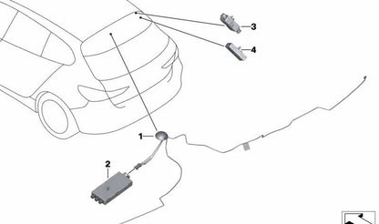Amplificador de antena OEM 65205A701D0 para BMW 1' F40, 1' F70. Original BMW.