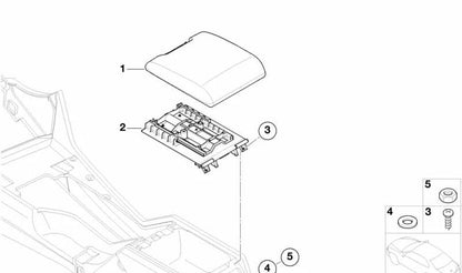 Unidad deslizante reposabrazos central OEM 51168196965 para BMW Serie 5 E39. Pieza original BMW.