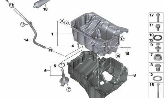 Acoustic deck for OEM Oil Carter 11148585006 for BMW F20, F21. Original BMW.