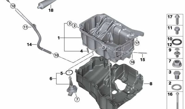 Cubierta acústica para cárter de aceite OEM 11148585006 para BMW F20, F21. Original BMW.