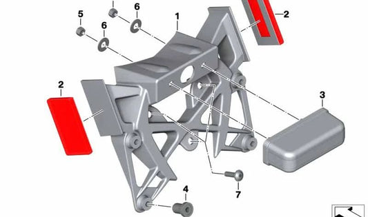 Soporte para matrícula OEM 46627691858 para motos BMW K1200S, K1300S, K1200R, K1300R, R1200R... y más. Original BMW Motorrad.