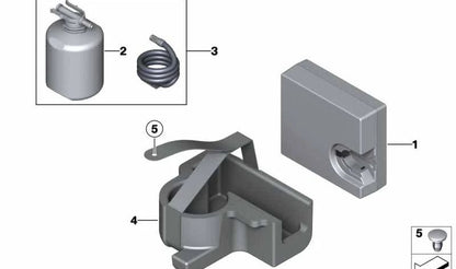 Bandeja para kit de reparación de neumáticos OEM 71106794839 para BMW F20, F21, F22, F23, F87. Accesorio original BMW para almacenar el sistema Mobility de reparación de pinchazos.