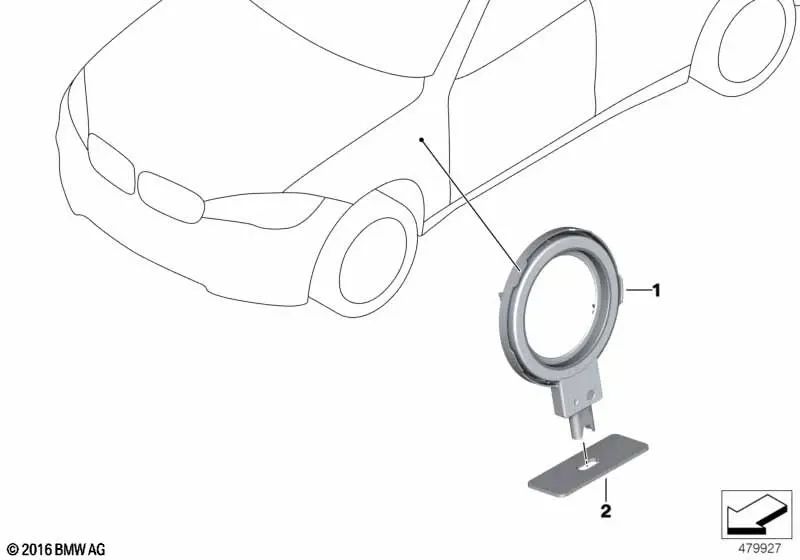Light unit charging connector cover for BMW F45, F30N, G11, G12, F15 (OEM 63217409973). Original BMW
