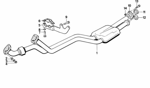 Soporte de escape OEM 18211178248 para BMW E28 y E24. Original BMW.