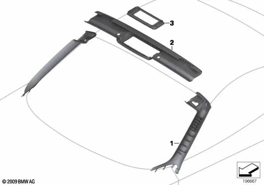 Embellecedor de cortavientos superior OEM 51449128407 para BMW Z4 E89. Original BMW.