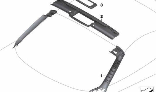 Interior Molding Pilar A Izquierdo OEM 51439128409 for BMW E89 Z4. Original BMW.