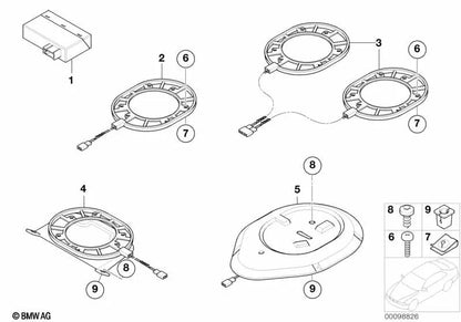 Sheet metal nut for BMW 7 Series E65, E66 Z8 E52 (OEM 07129900629). Original BMW