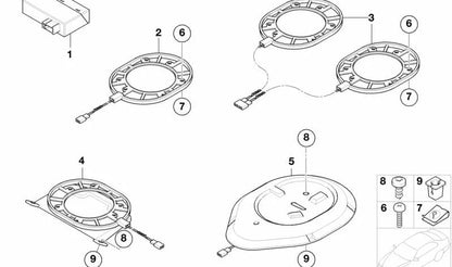 Nut di espansione per BMW E81, E82, E87, E88, F20, E30, E36, E46, E90, F30, F32, F36, F11, F18, F12, G11, F91, I20, E84, F39, E83, F25, F26, F39, E53, F07, G05, E71, F16, G07, G09 (OEM 63121374075). BMW originale.