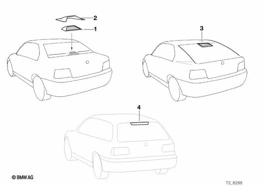 Tapa de cubierta para BMW Serie 3 E36 (OEM 82299405352). Original BMW.