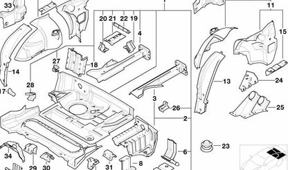 Soporte rueda de repuesto delantera OEM 41128400744 para BMW E36 y Z3. Original BMW.