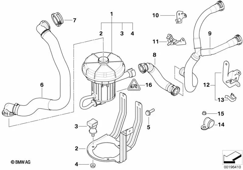 Bomba de aire para BMW Serie 7 E65, E66 (OEM 11727572582). Original BMW