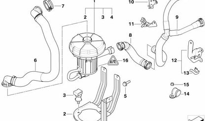 Tubo de presión OEM 11727556960 para BMW Serie 7 {E65, E66} 760i y 760Li con motor N73. Compatible con modelos fabricados entre 2003 y 2008. Original BMW.