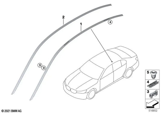 Clip para BMW Serie 5 F90, F90N (OEM 54108065853). Original BMW