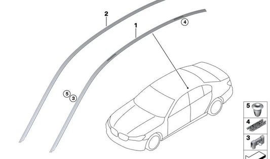 Frame laterale sinistro per BMW 6 G32, G32N (OEM 51337415677). BMW originale