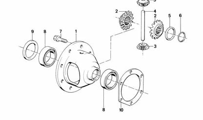 Engranaje del semieje delantero OEM 31531211419 para BMW E30. Original BMW.