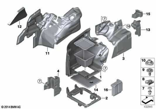 Revestimento do tronco traseiro esquerdo para BMW F33, F83 (OEM 51477289141). BMW original